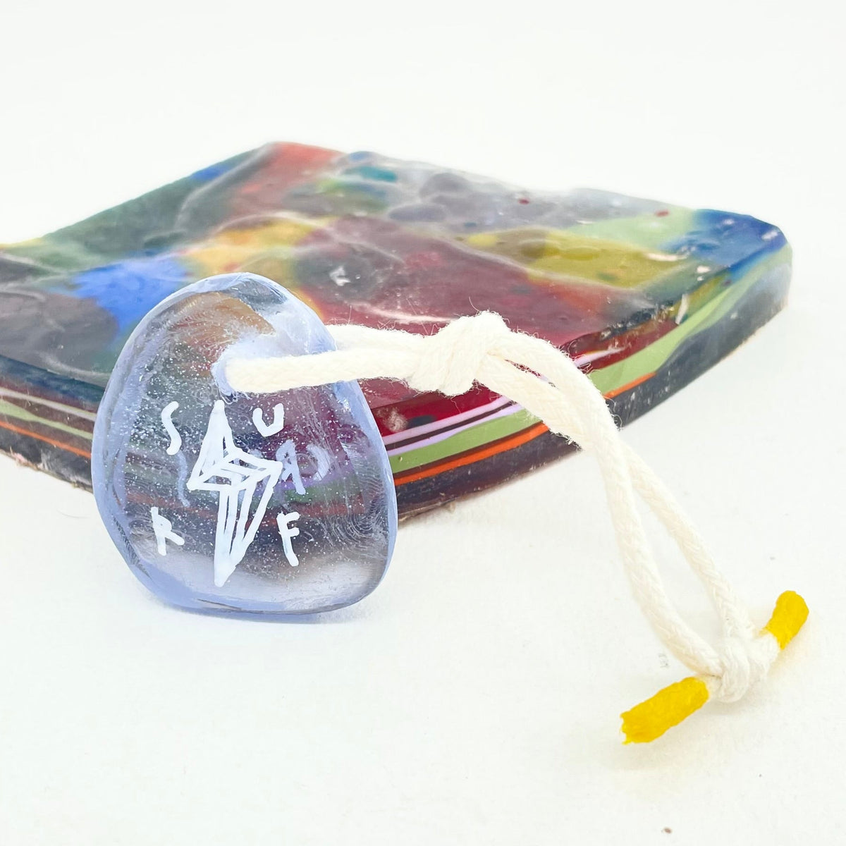Resin Rad pendant, clear Surf Crafts Keyring