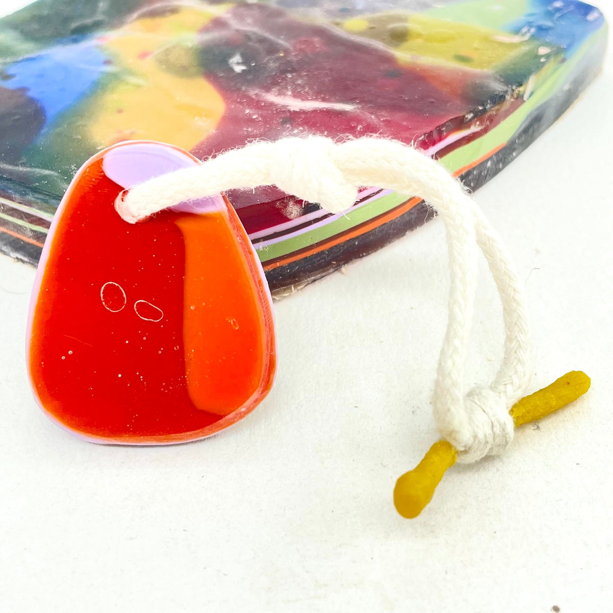 Resin Rad pendant, techni colour bolt Keyring