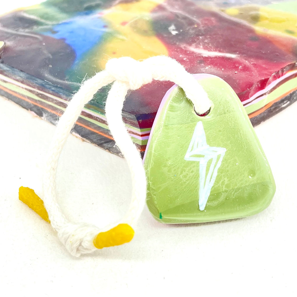 Resin Rad pendant, Khaki bolt Keyring