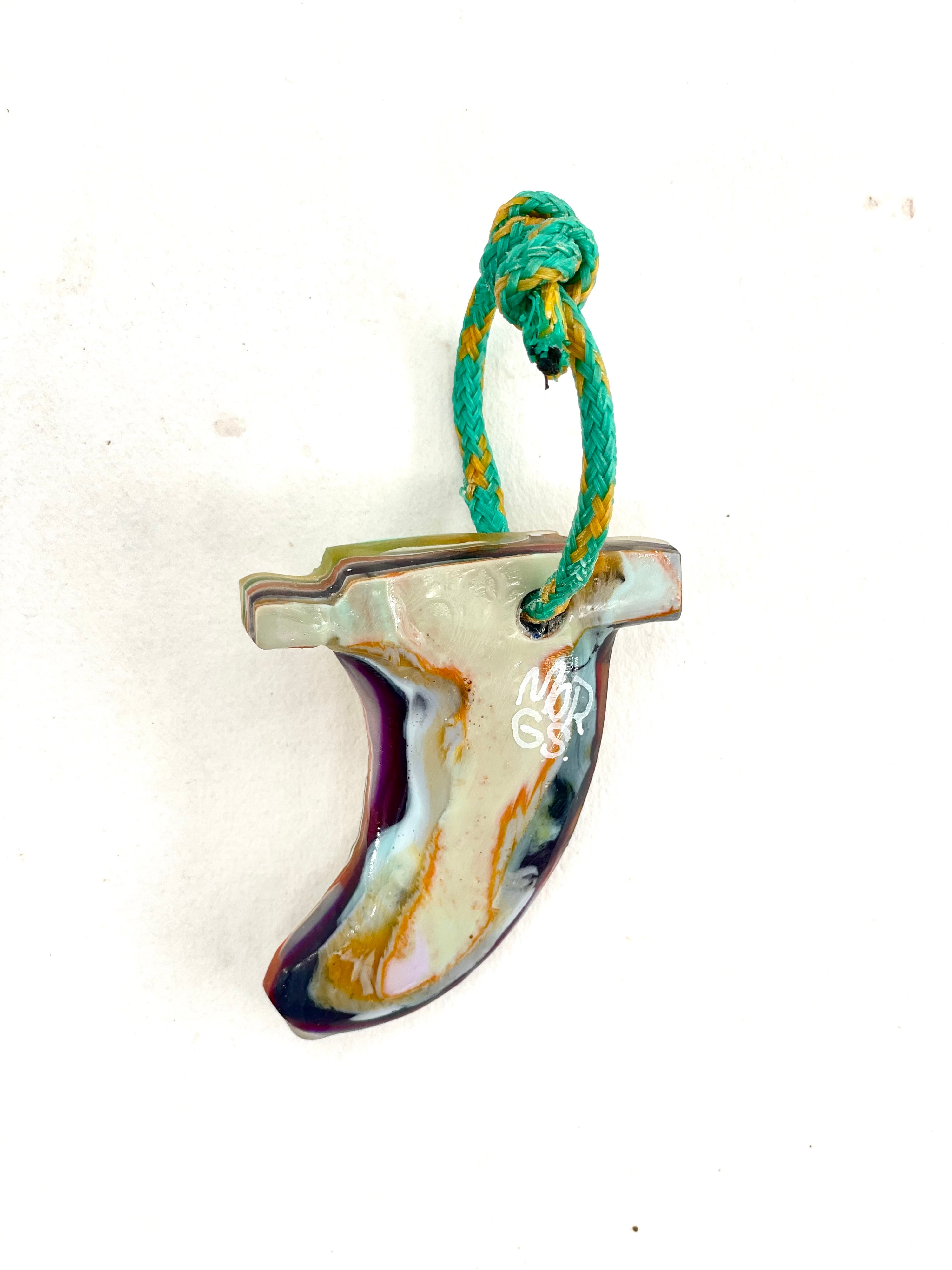 Resin Rad fin Sea Green fin Keyring