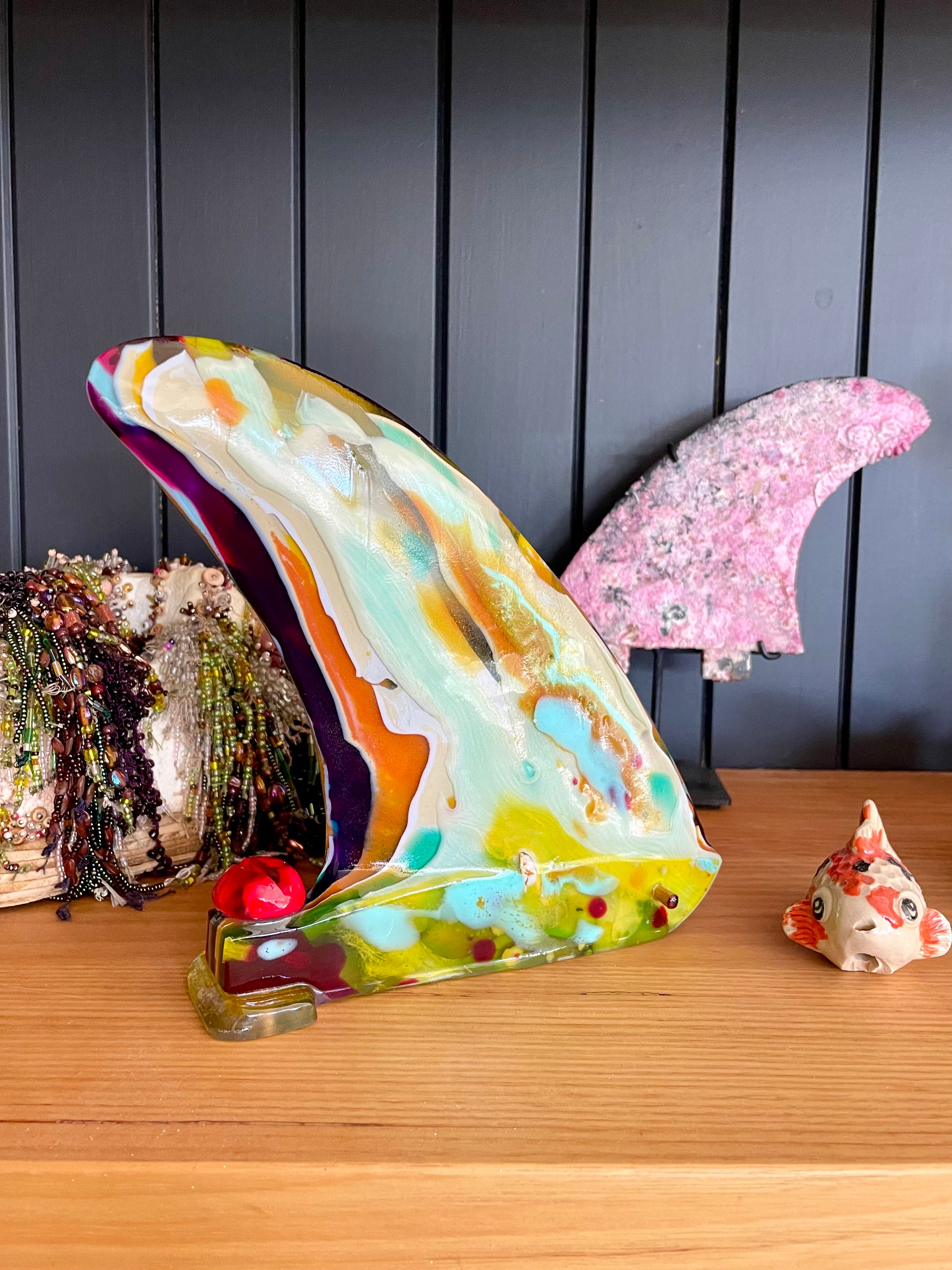 Rad Resin Twin fin Sculpture.