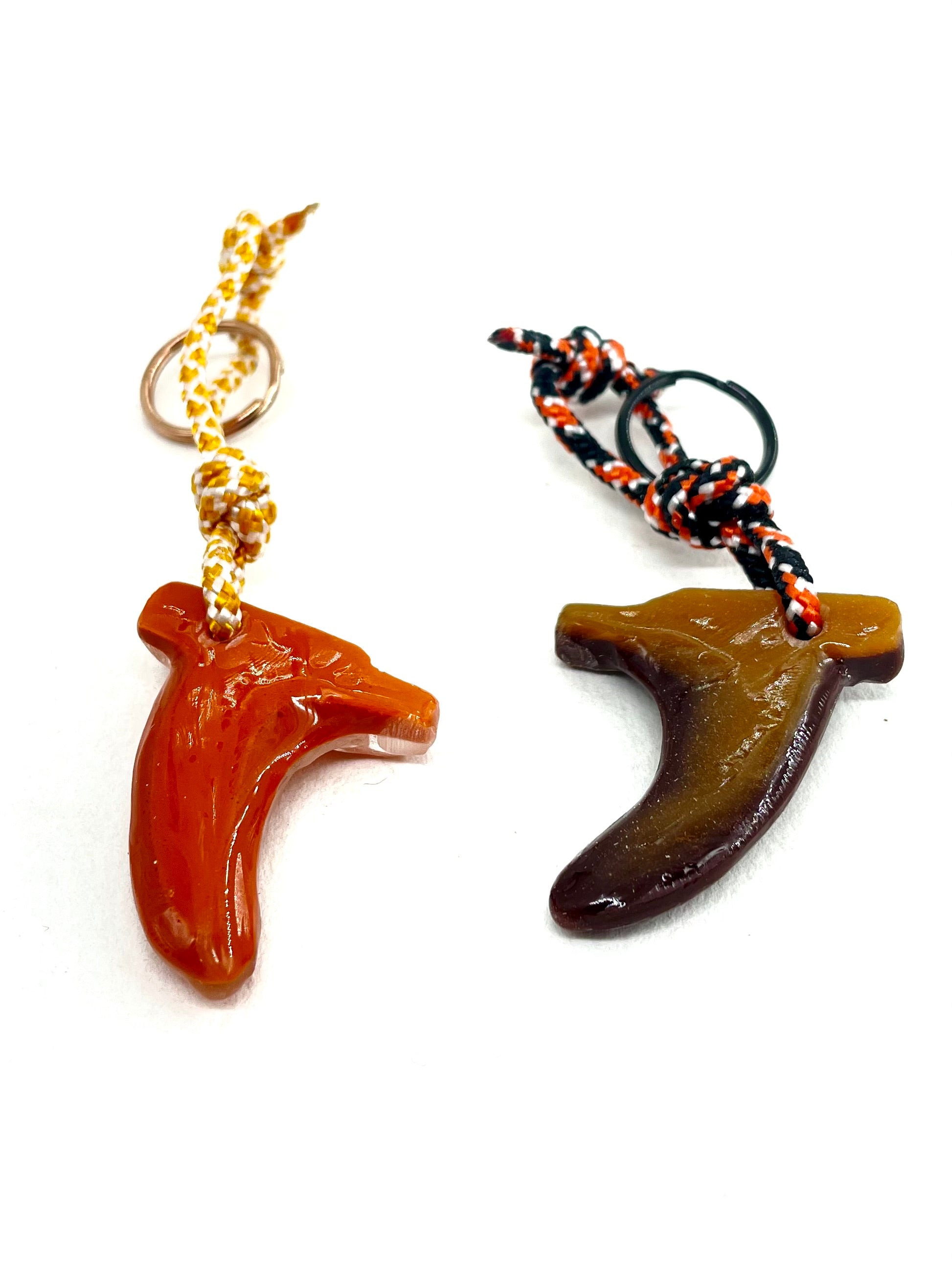 Resin Rad fin 2 tone Keyrings series of 2