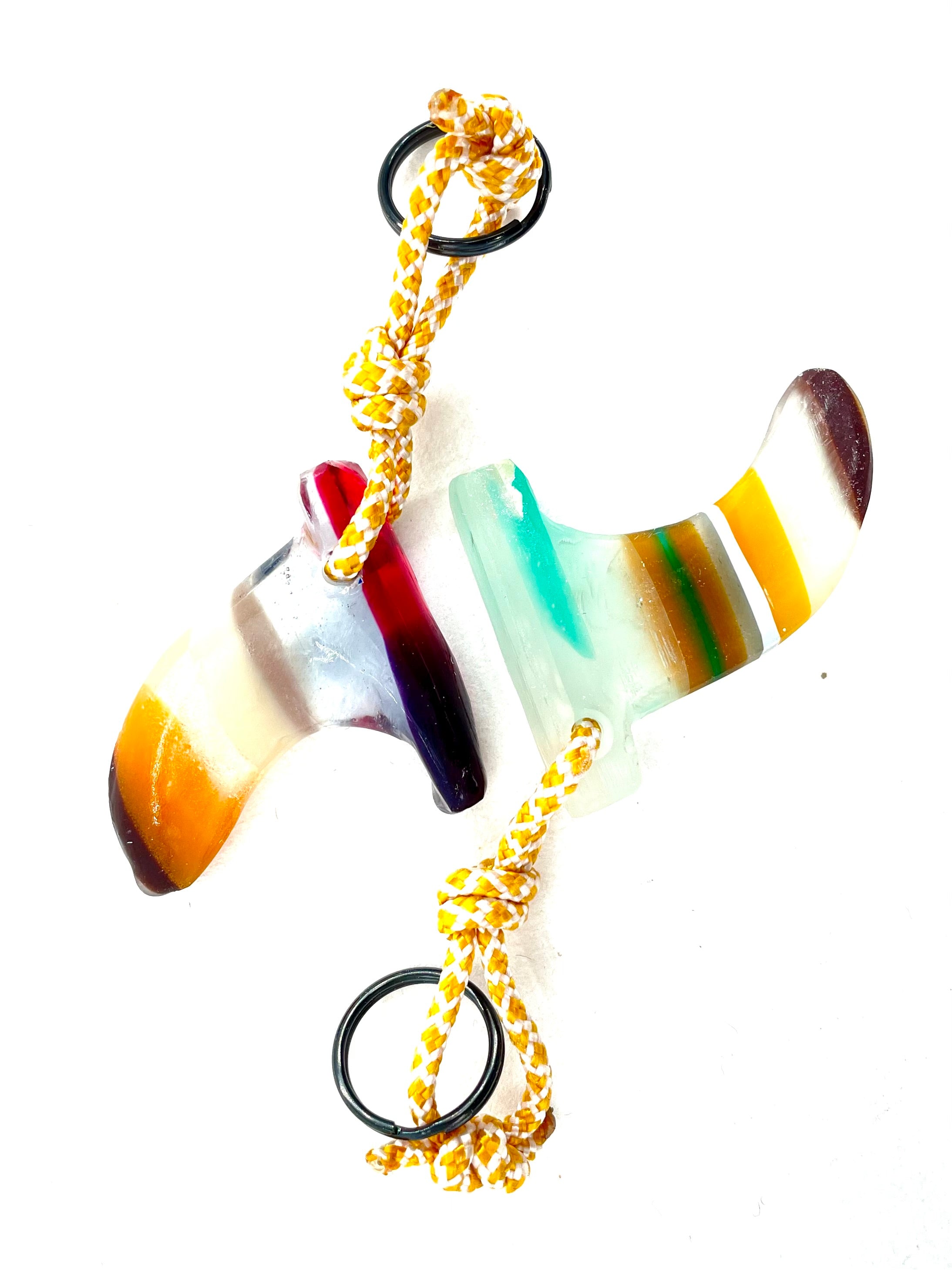 Resin Rad fin yellow Keyrings series of 2