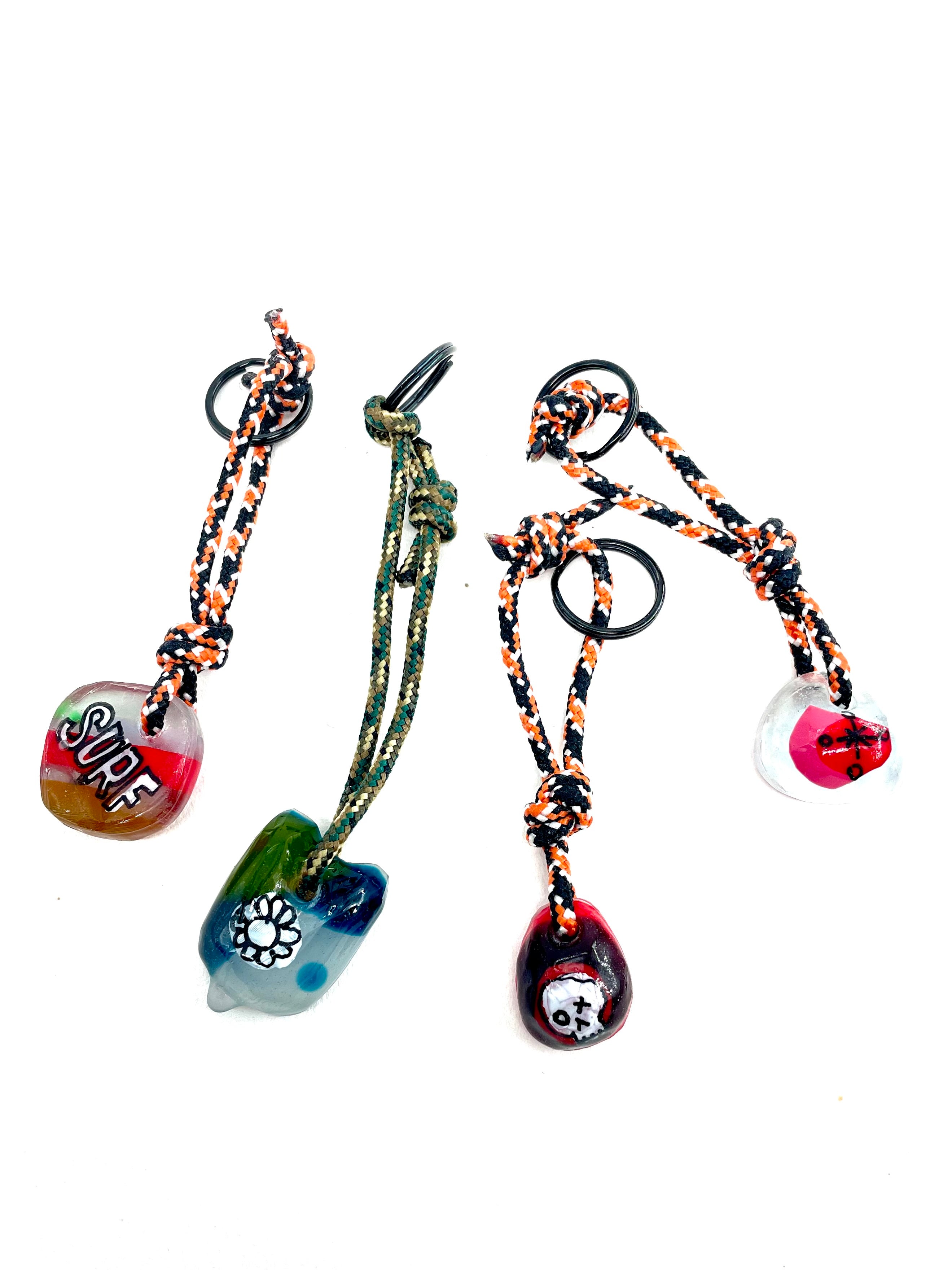 Resin Rad drop Keyrings series of 4